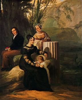 Francesco Hayez : Portrait of the family Stampa di Soncino